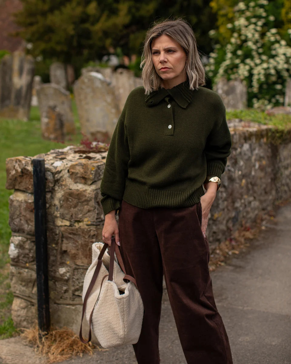 Freya Jumper – Forest | Chalk