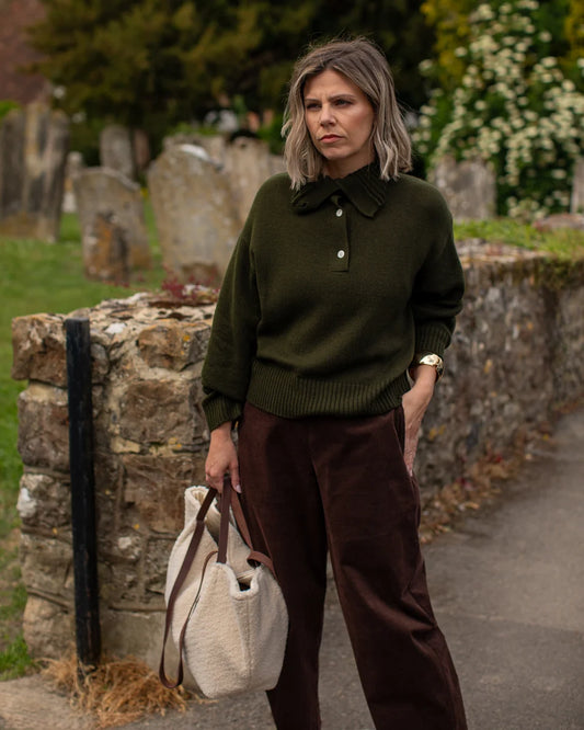 Freya Jumper – Forest | Chalk