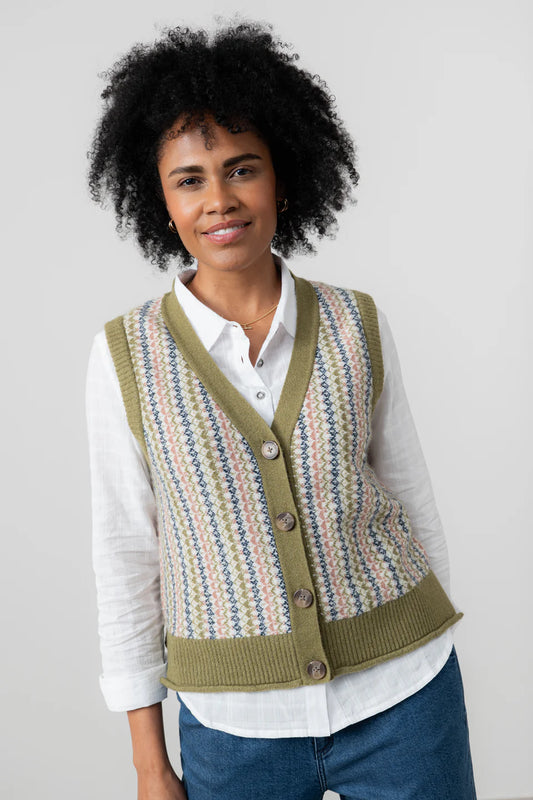 Moss Fair Isle Gywneth Tank | Lily & Me LM25653