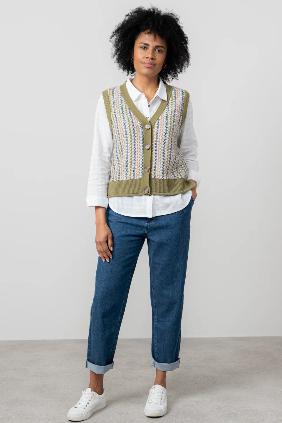 Moss Fair Isle Gywneth Tank | Lily & Me LM25653