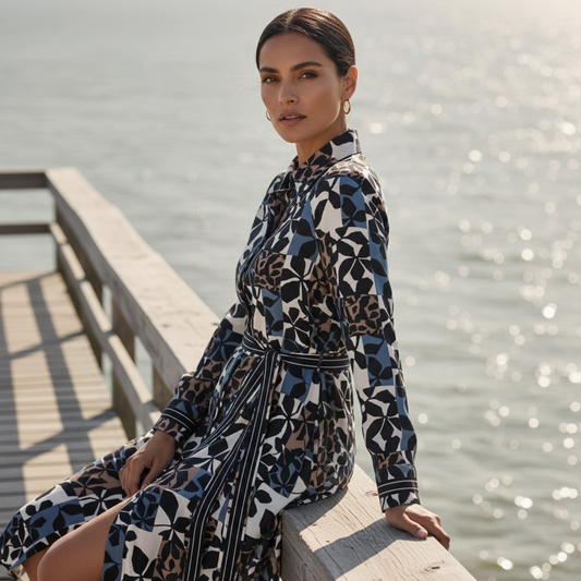 New Leaf On the Strip Shirt Dress | Foil FO8105