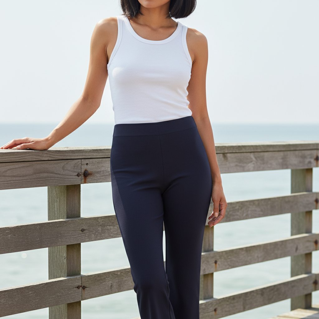 Navy Straight Leg Pull On Trousers - Pic of the Bunch | Foil FO5190