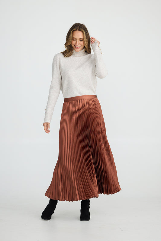 Chestnut Identify Pleated Skirt | Brave & True