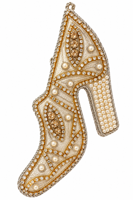 Ivory Crystal & Pearl High Heel Shoe Hanging Decoration – Tinker Tailor London