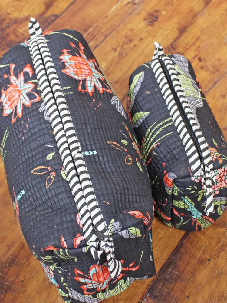 Set of 2 Blue Quilted Washbags | Suzie Blue - JT1603BL