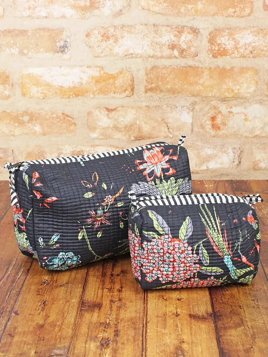 Set of 2 Blue Quilted Washbags | Suzie Blue - JT1603BL