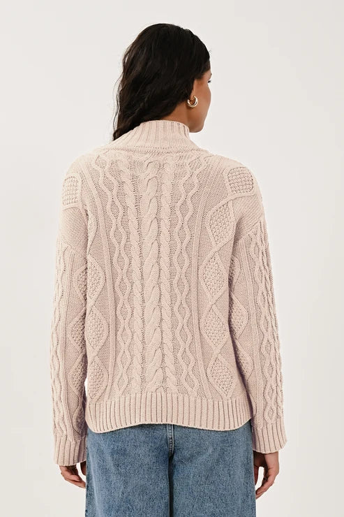 Eggshell Cotton Cable Knit Jumper | Saige by Nomads KN7127