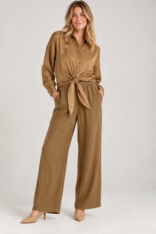 Brave & True Khaki Alias Shirt & Greer Trousers Co-Ord