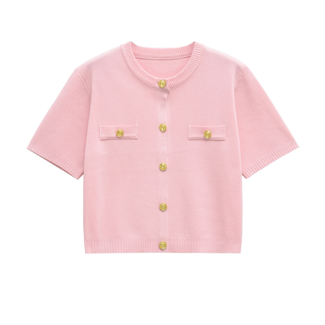 Boxy T-shirt Cardigan in Pink | Last True Angel