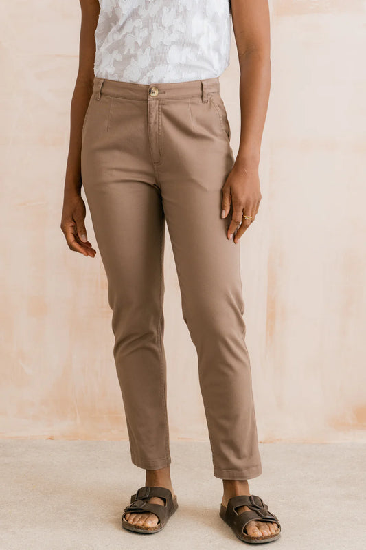Breaker Stretch Twill Trousers Mocha | Lily & Me LM26093M