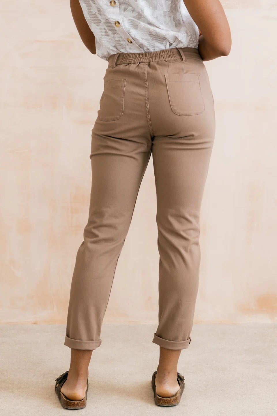 Breaker Stretch Twill Trousers Mocha | Lily & Me LM26093M