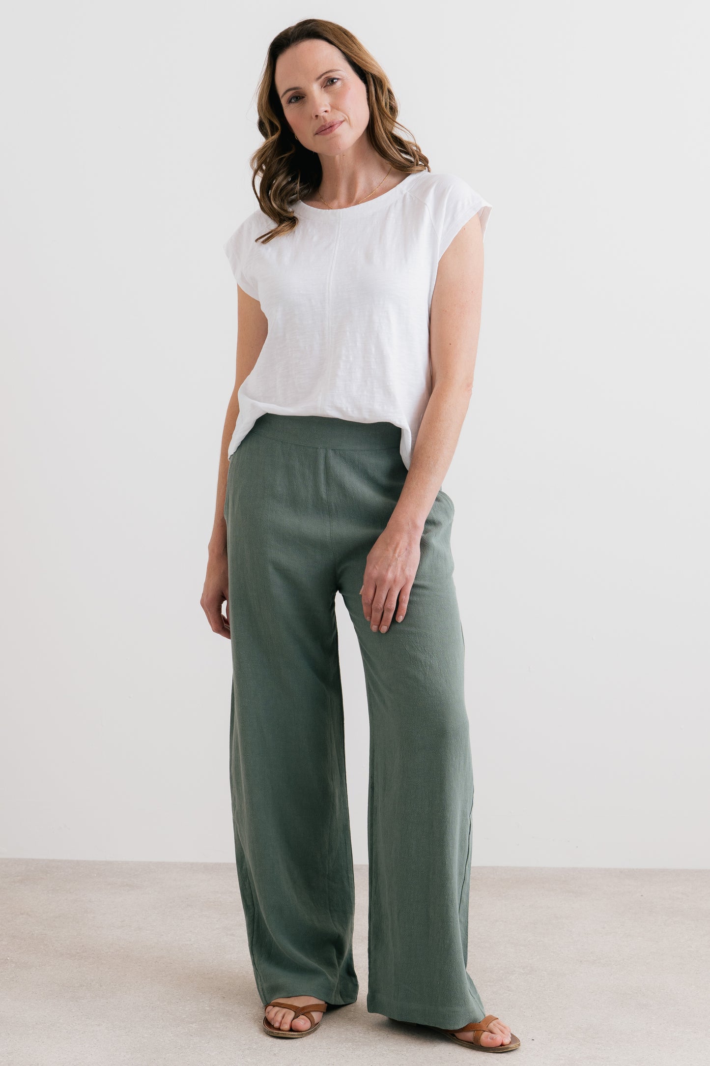 Laurel Linen Blend Wide Leg Grace Trousers | Lily & Me LM26125