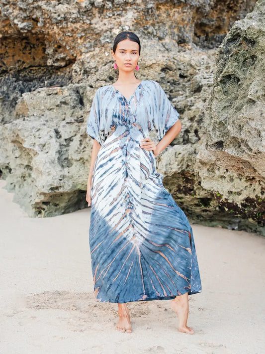Tie Dye Maxi Dress | Suze Blue - LS1604GY