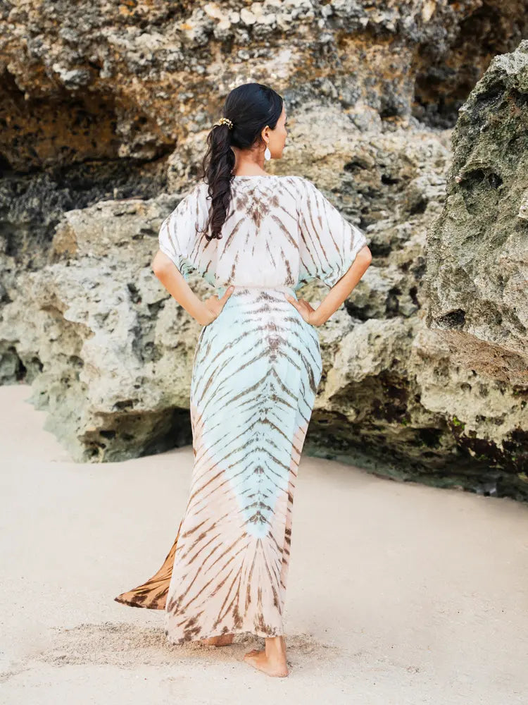 Tie Dye Maxi Dress | Suze Blue - LS1604MT