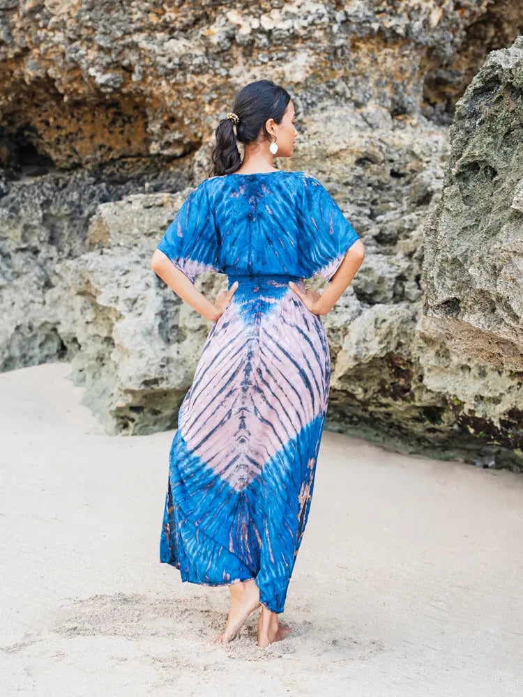 Tie Dye Maxi Dress | Suze Blue - LS1604PK