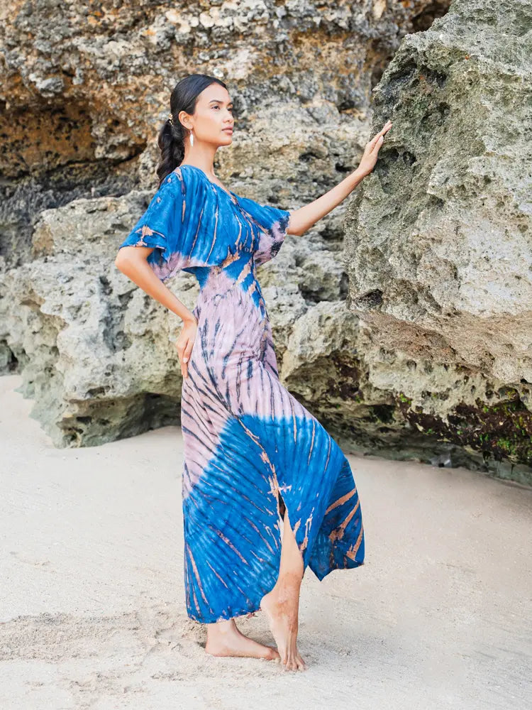 Tie Dye Maxi Dress | Suze Blue - LS1604PK