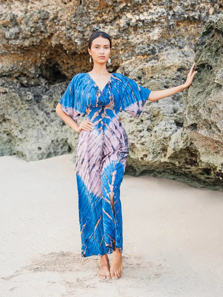 Tie Dye Maxi Dress | Suze Blue - LS1604PK