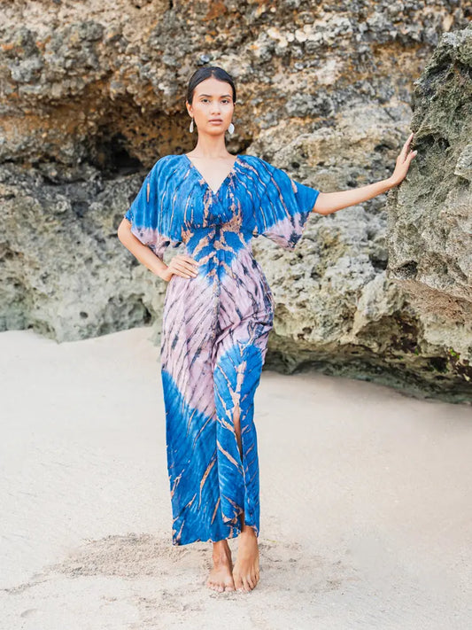 Tie Dye Maxi Dress | Suze Blue - LS1604PK