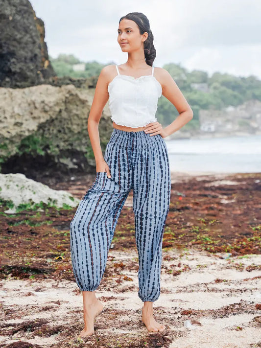Tie Dye Bali Trousers - Grey | Suzie Blue - LS1608GY