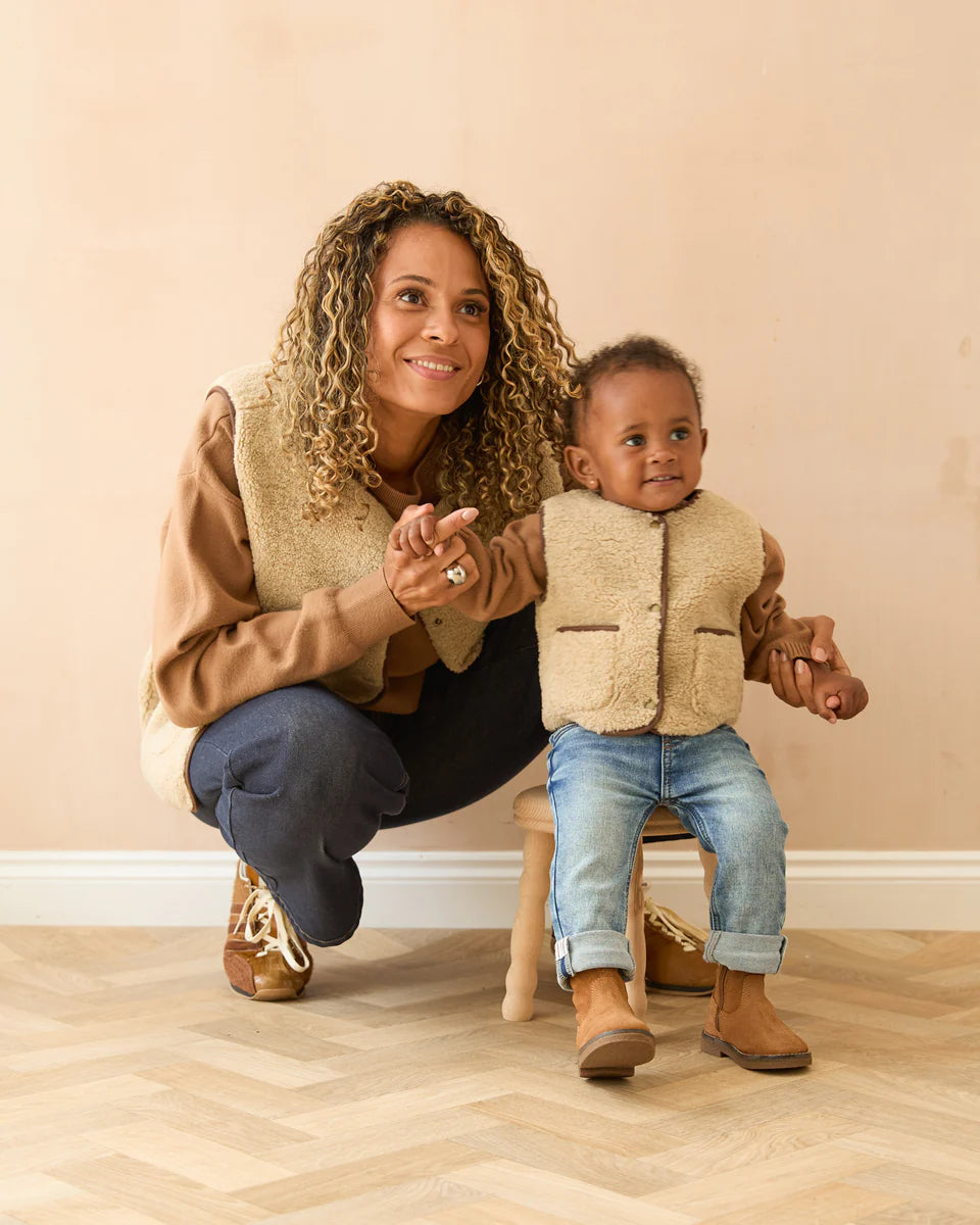 Oat Lamb Gilet | Chalk