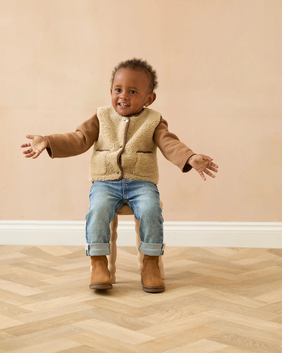 Oat Lamb Gilet | Chalk