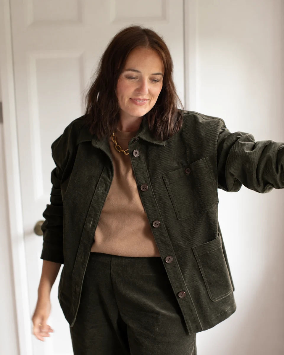 Lennie Jacket – Forest Green | Chalk