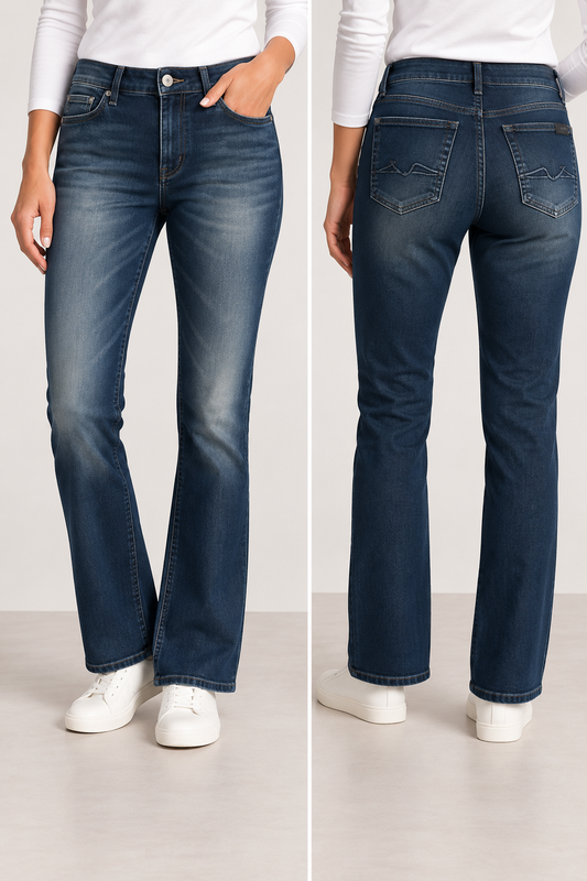 7 For All Mankind Classic High Waist Straight Leg Jeans | Little Venice Blue