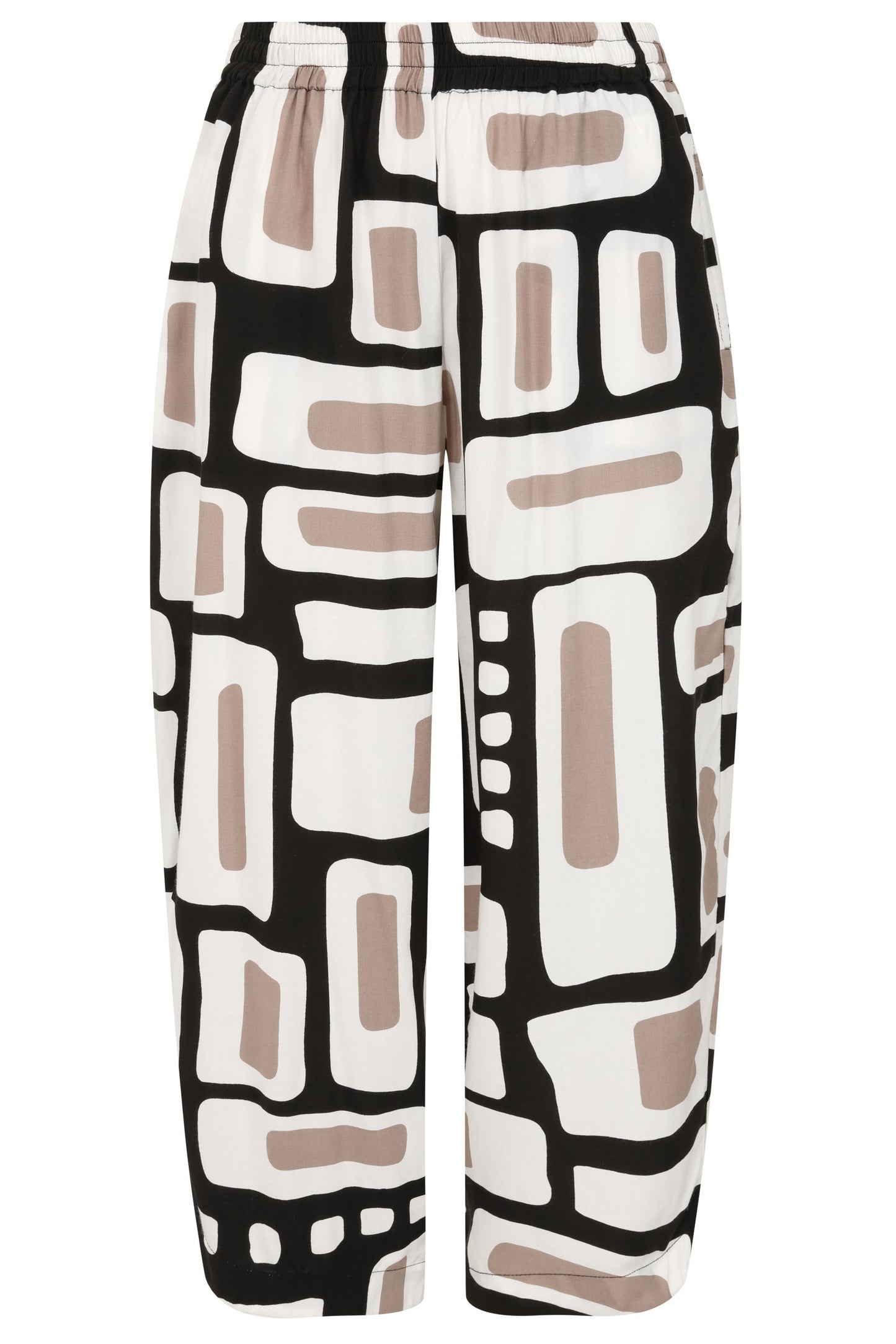 Neutral Geometric Print Trousers | Tara Vao Magali 4527
