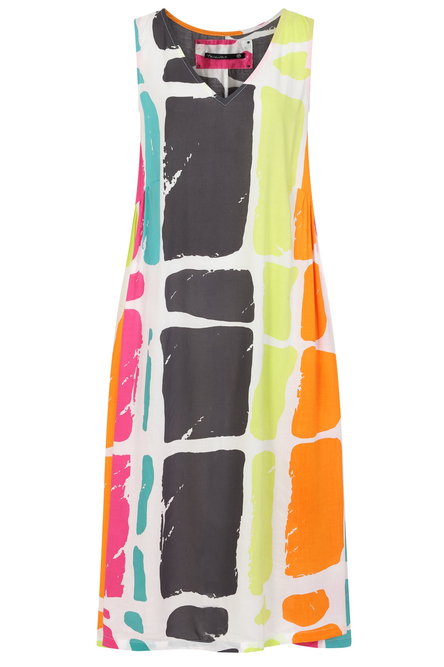Bright Abstract Print Sleeveless Dress | Tara Vao Manna 8178