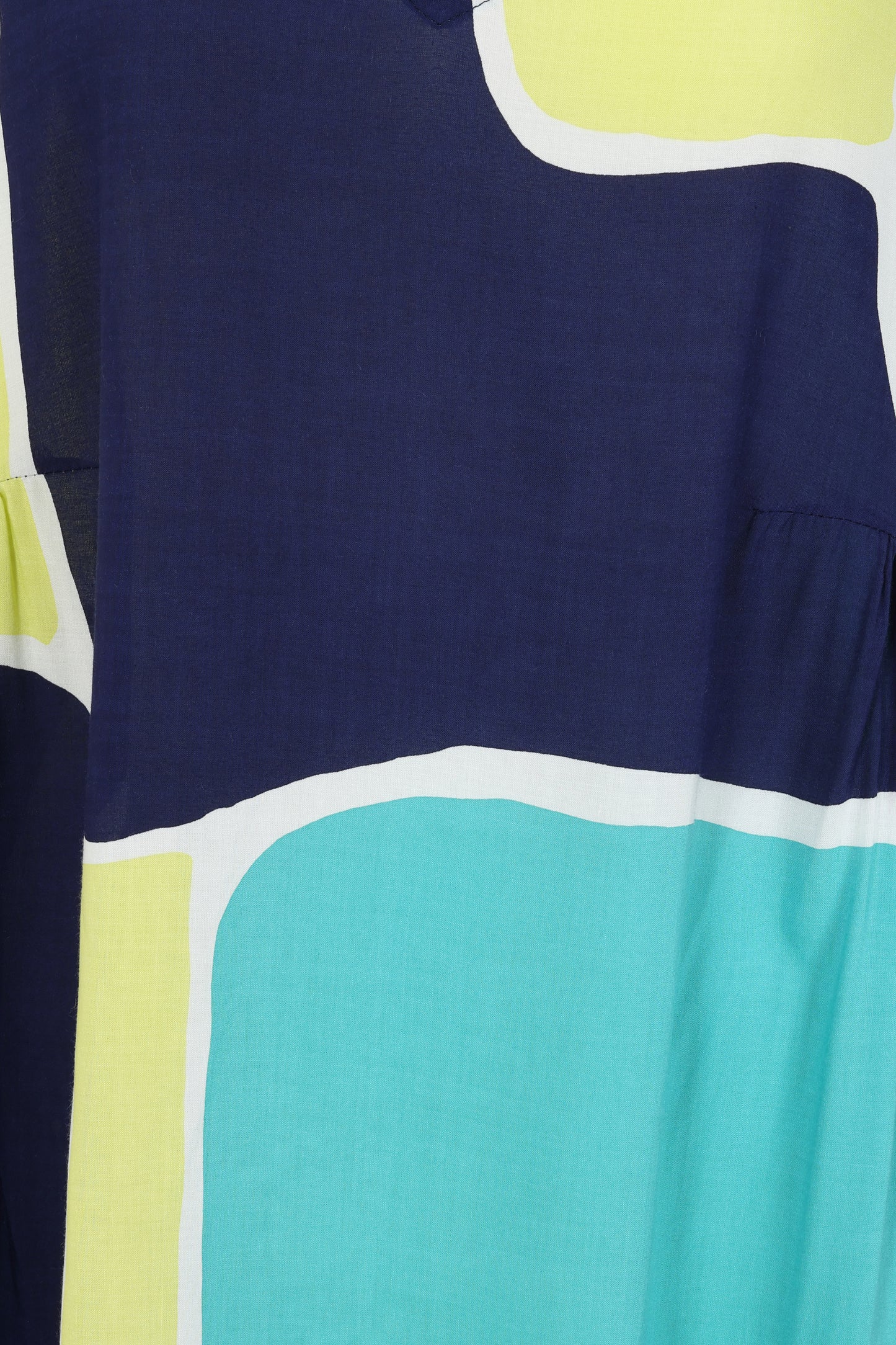 Navy/Turquoise/Lime Print Sleeveless Dress | Tara Vao Maora 8178