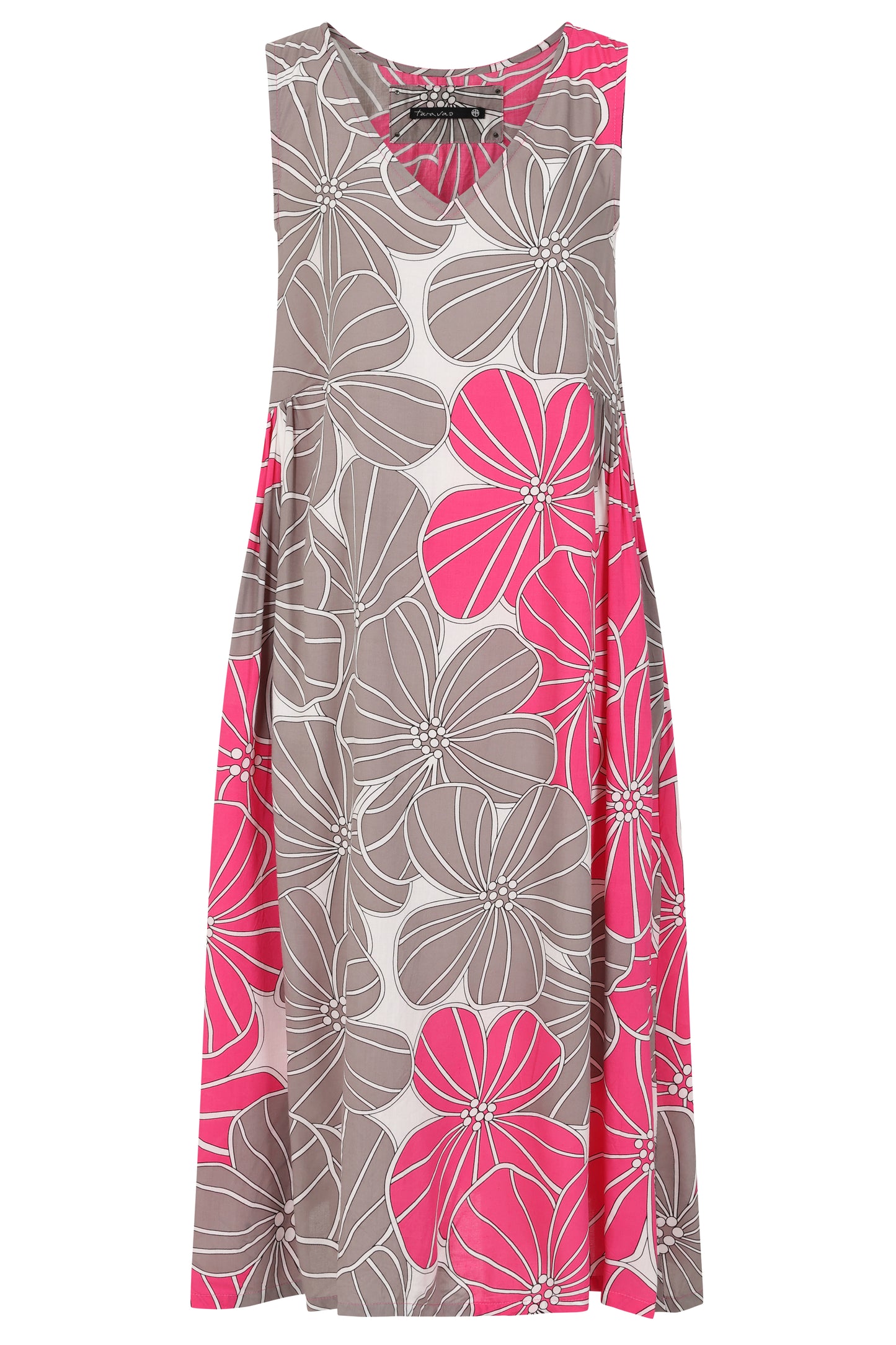 Grey/Pink Sleeveless Dress | Tara Vao Marilou 8178