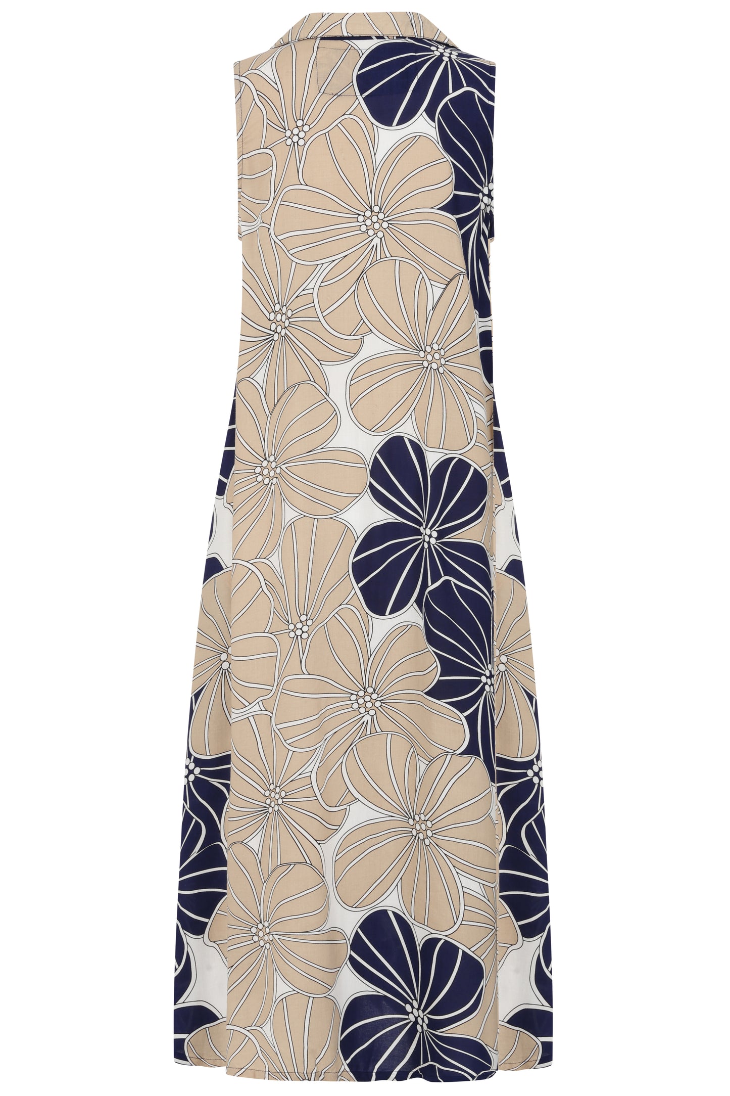 Navy/Taupe Collared Sleeveless Dress | Tara Vao Marilou 9048