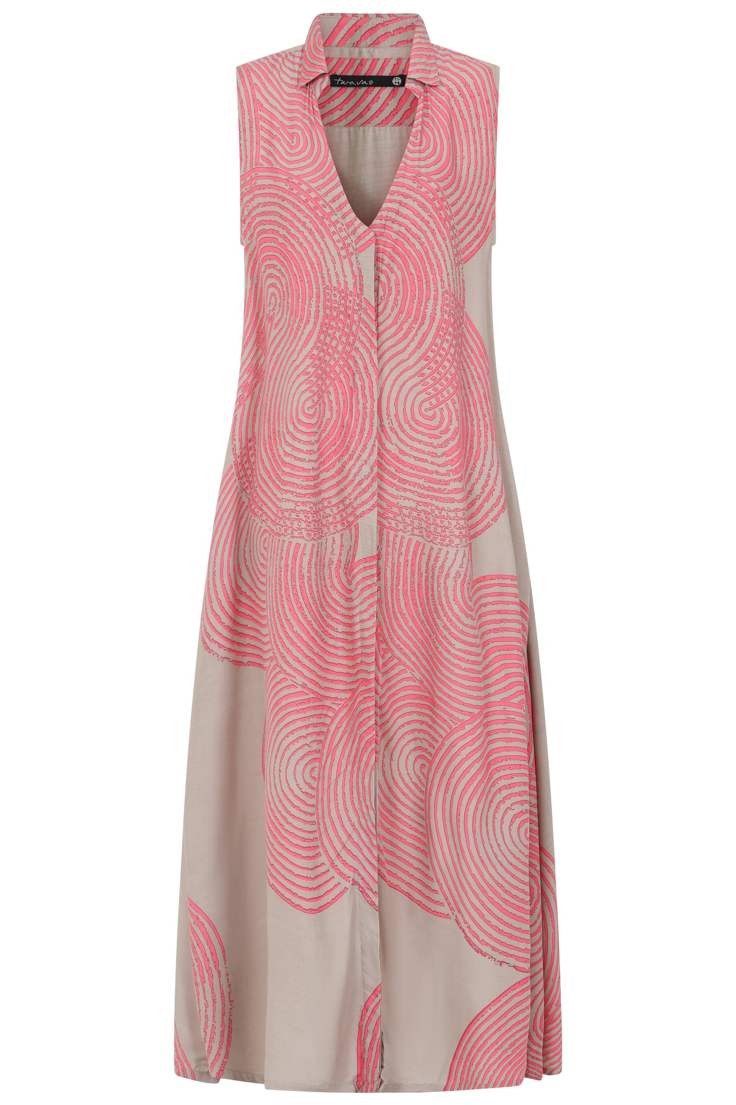 Pink/Grey Collared Sleeveless Dress | Tara Vao Marilyn 9048