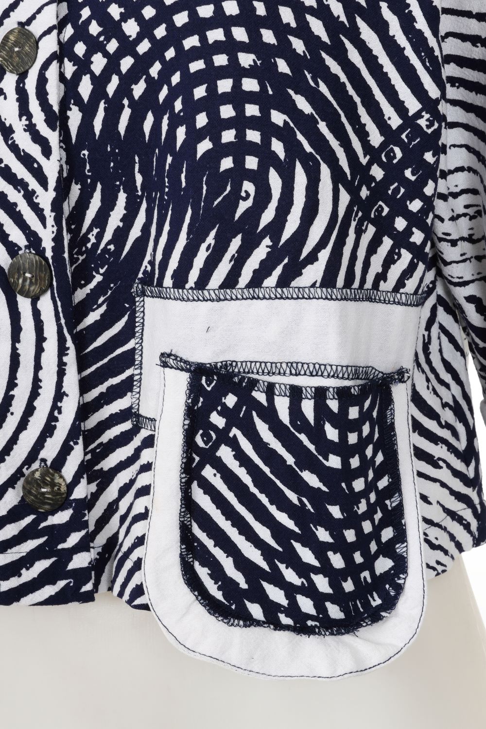 Navy/White Cropped Jacket | Tara Vao Martha 5091