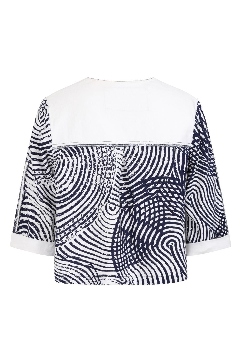 Navy/White Cropped Jacket | Tara Vao Martha 5091