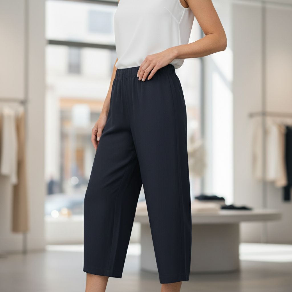 Navy Ankle Length Trousers | Tara Vao Marina 4527