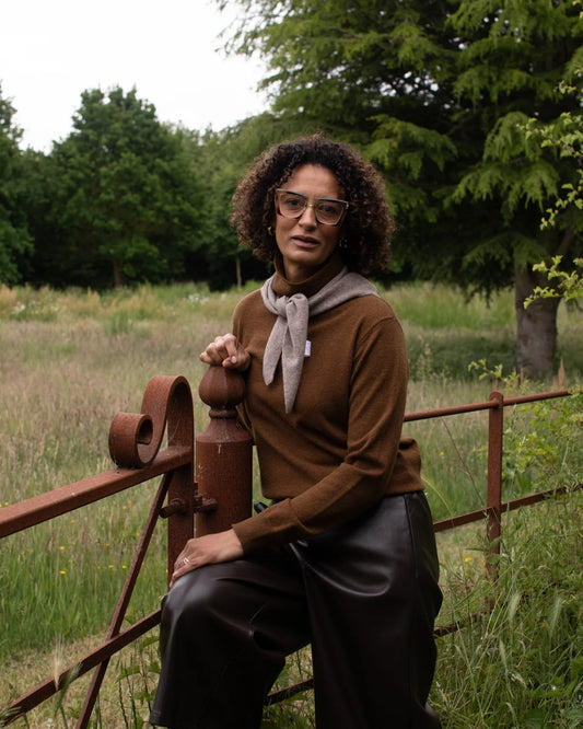 Martha Roll Neck Jumper | Bracken | Chalk