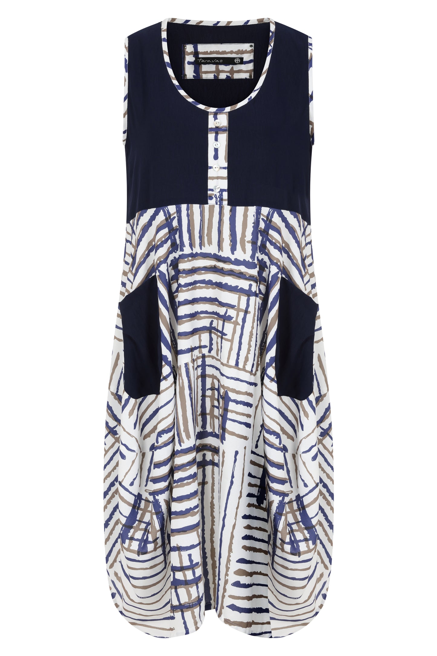 Navy/White Sleeveless Dress | Tara Vao Masha