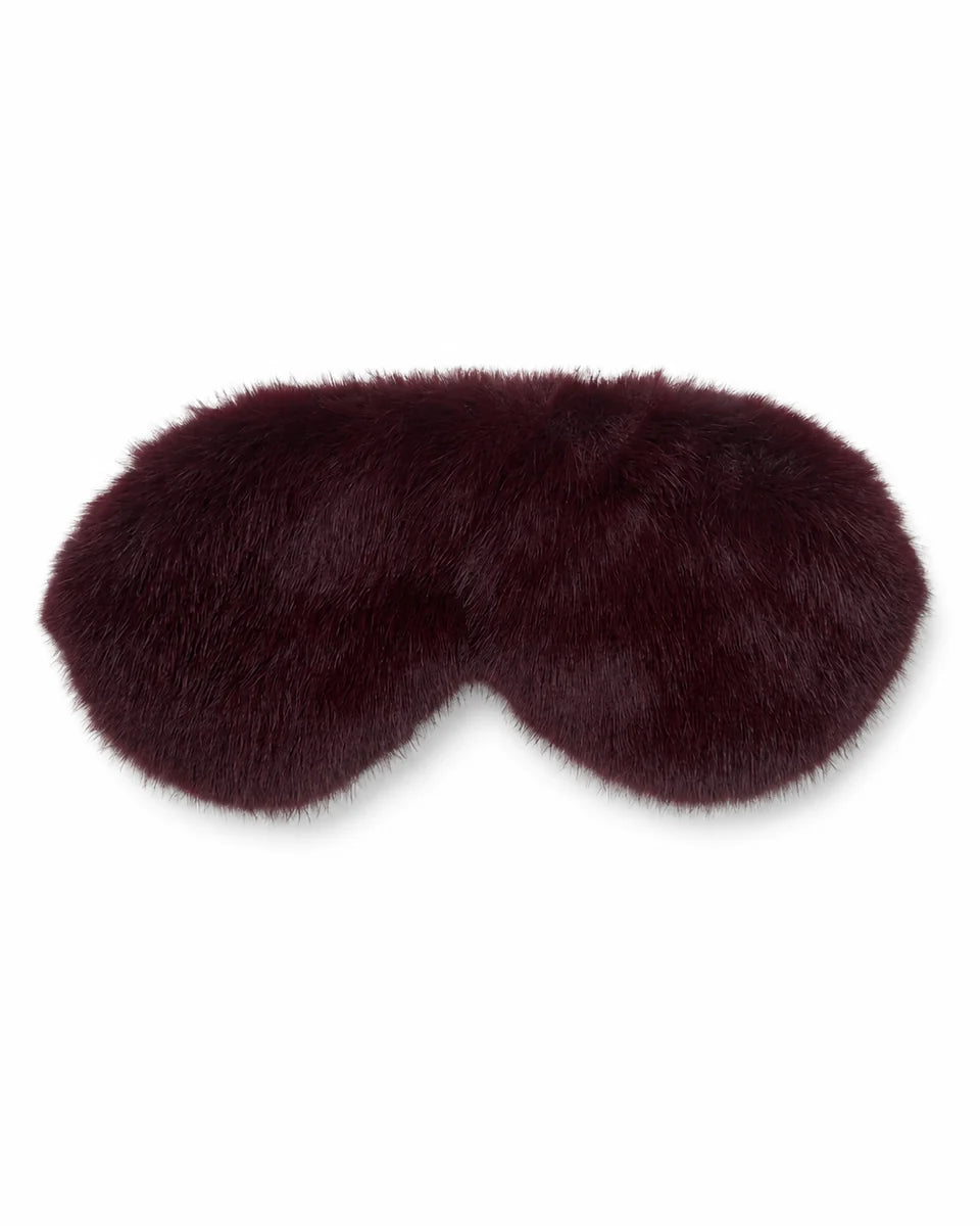 Merlot Faux Fur Joey Eye Mask | Chalk