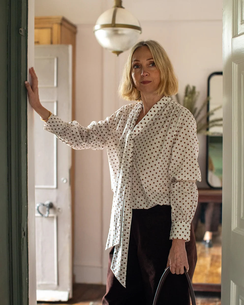 Michelle Shirt – Spot - Tobacco | Chalk