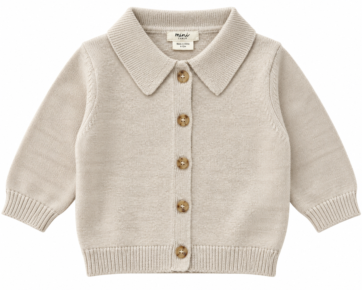 Mini Chalk Bunny Knitted Two-Piece Set – Beige