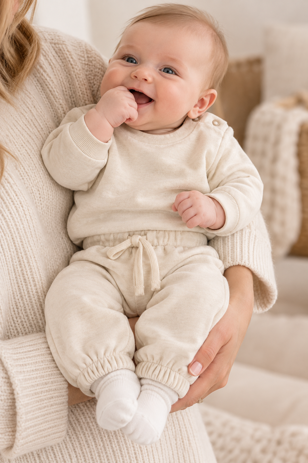 Mini Chalk Chick Two-Piece Baby Set – Cream