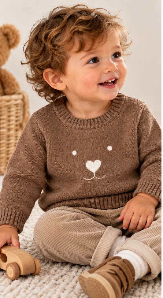 Mini Chalk Cub Knitted Jumper – Biscuit
