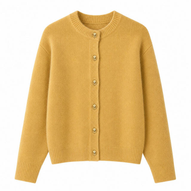 Crest Button Cardigan – Mustard | Last True Angel