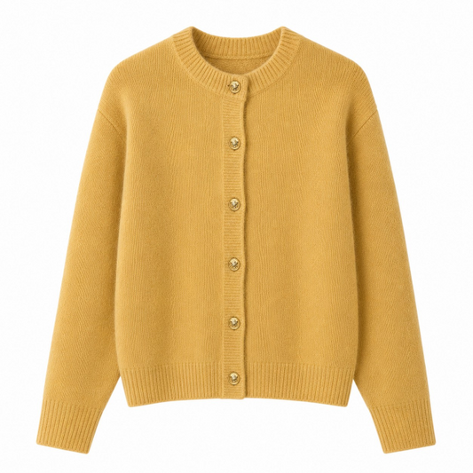 Crest Button Cardigan – Mustard | Last True Angel
