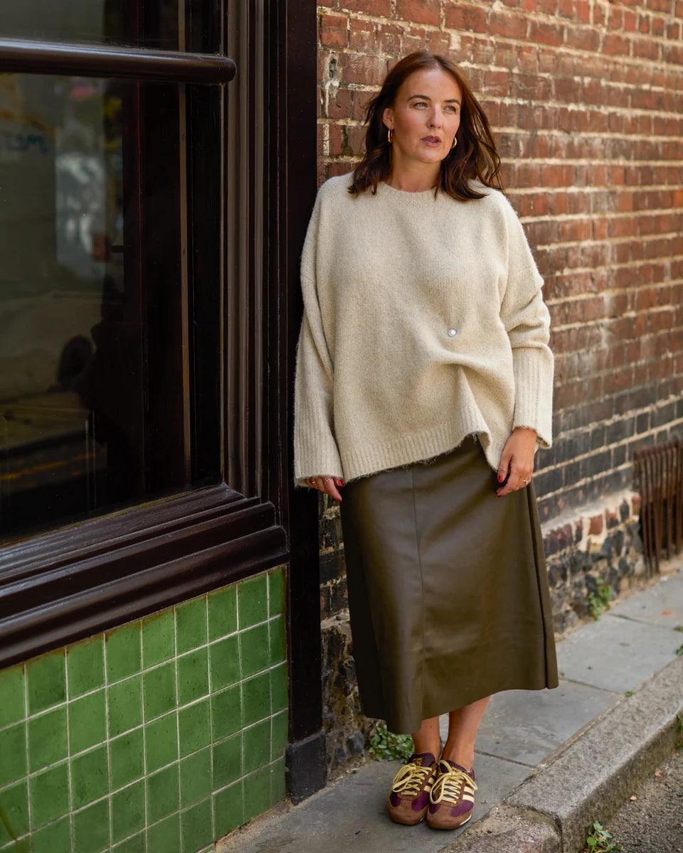 Myla Skirt - Khaki | Chalk