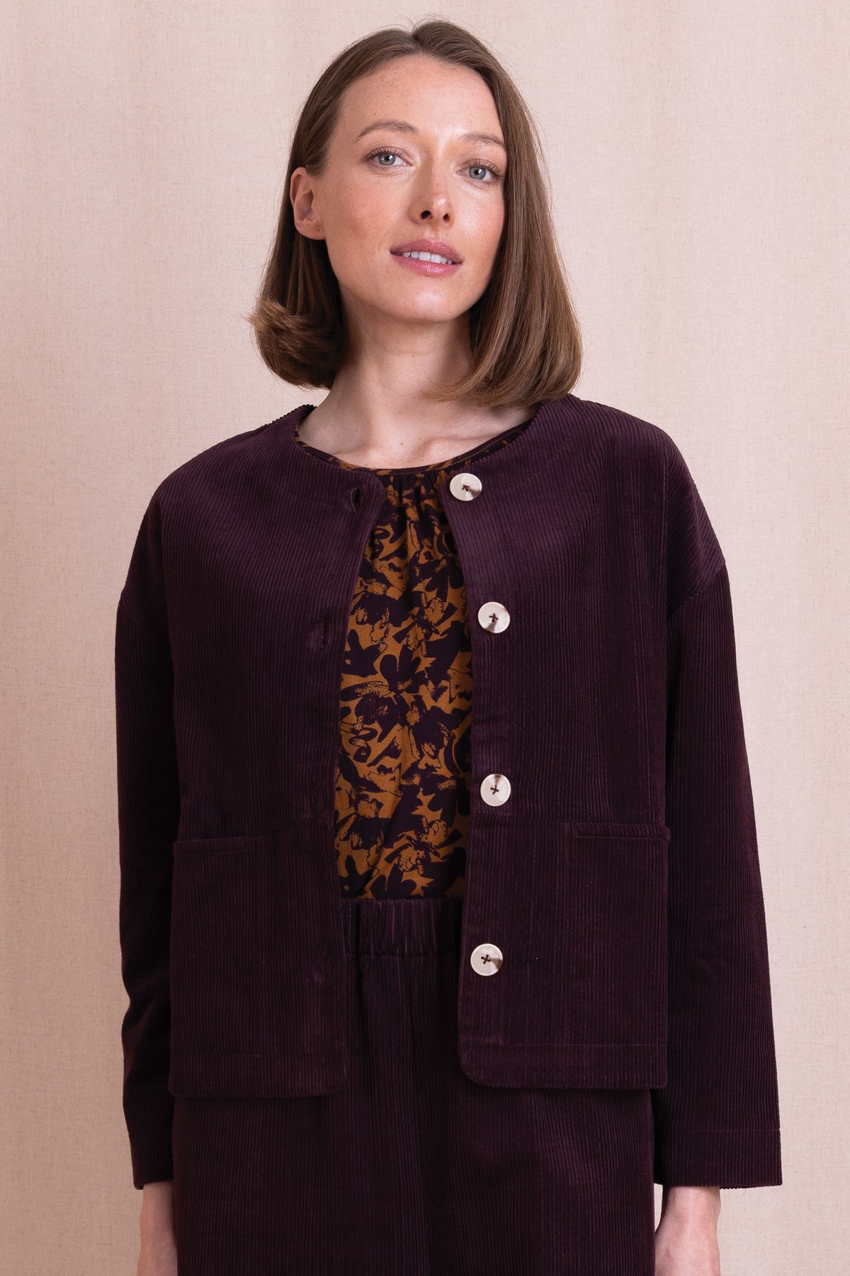 Burgundy Chunky Cord Jacket | Nomads NR6042BGY