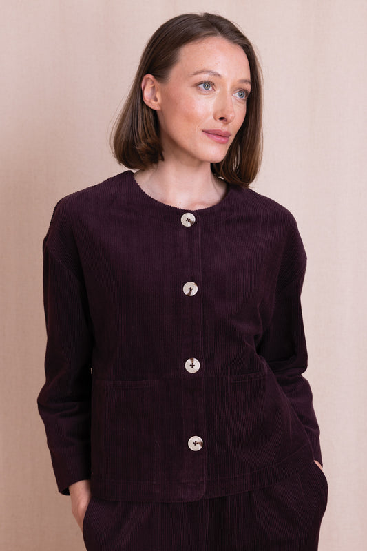 Burgundy Chunky Cord Jacket | Nomads NR6042BGY