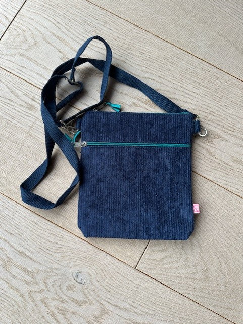 Corduroy Cross Body Bag - Navy | Lua Gifts
