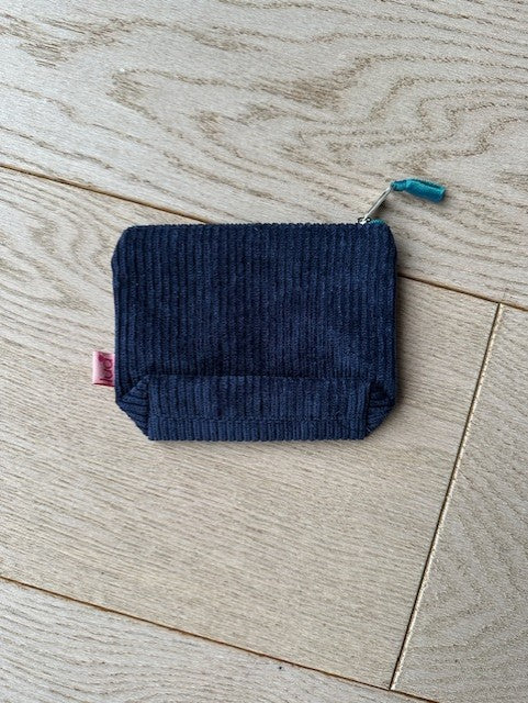 Corduroy 2 Zip Purse - Navy | Lua Gifts